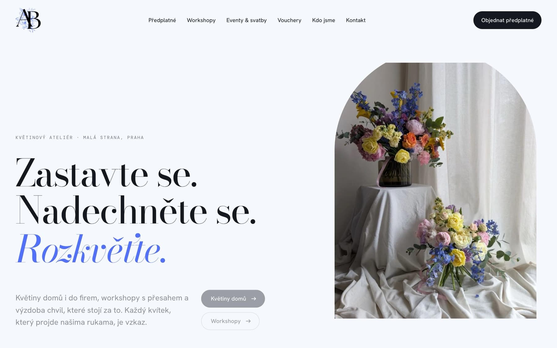 AB Flowers – náhled webu