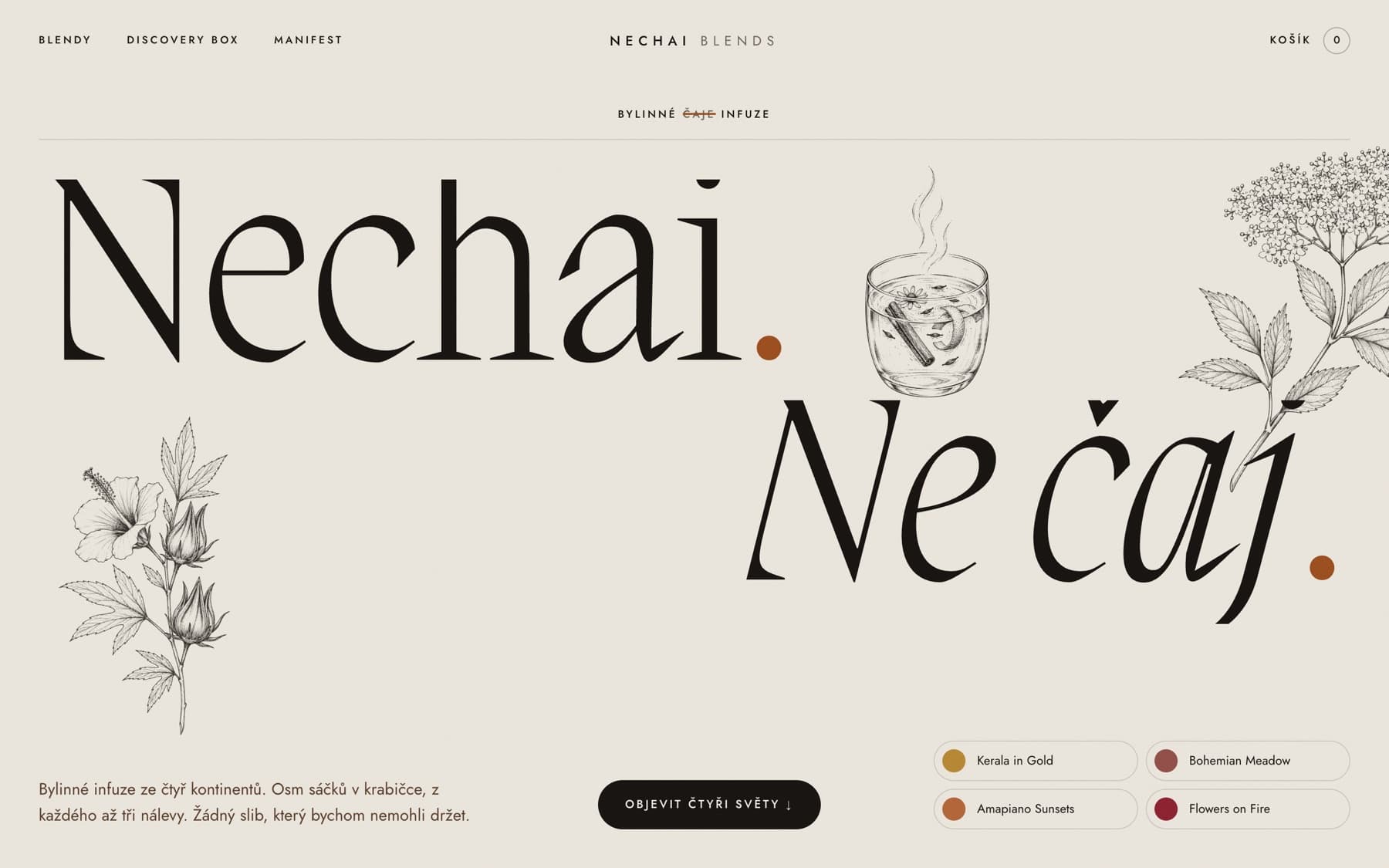 NECHAI Blends – náhled webu