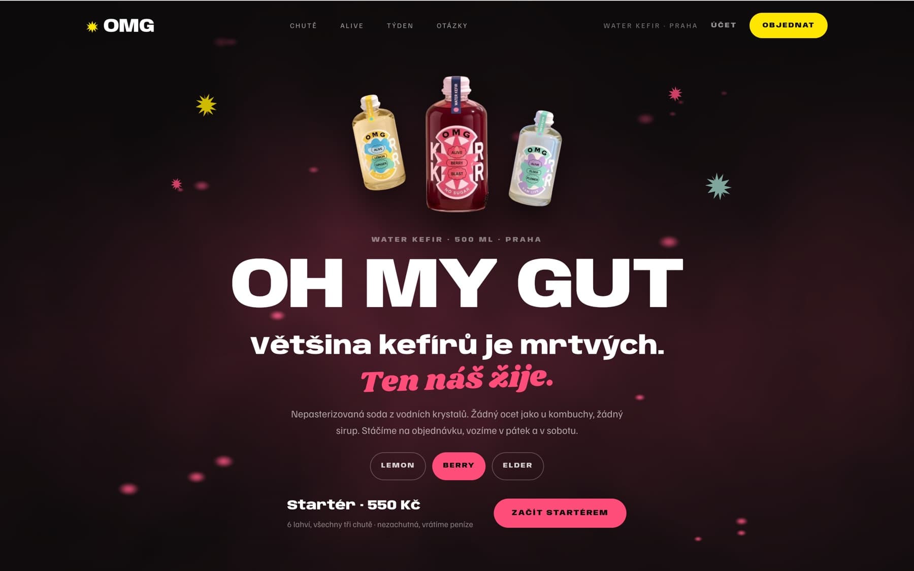 OMG Kefir – náhled webu
