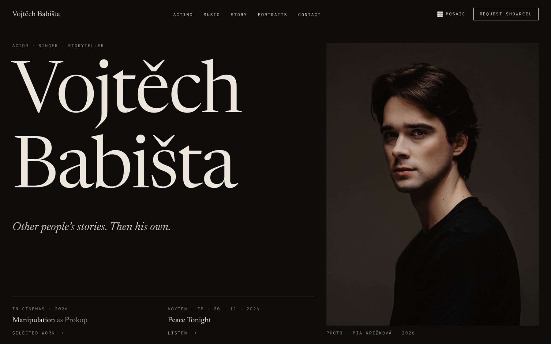 Vojtěch Babišta – náhled webu